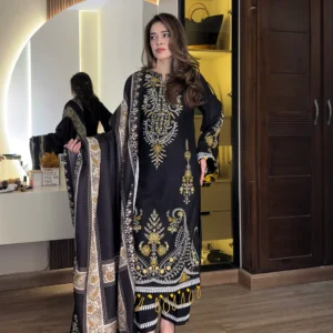 Heavy Embroidered Dhanak Suit 3 Pieces