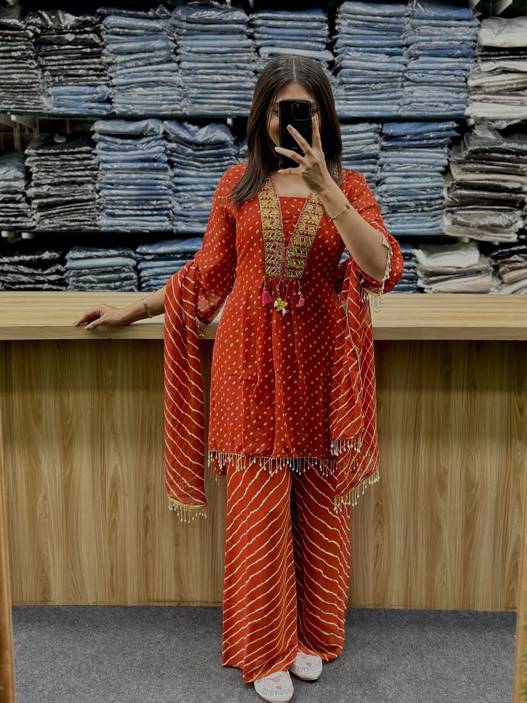 Handwork Bandhani Sharara suit - Image 4