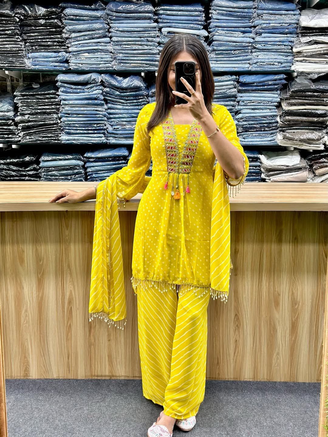 Handwork Bandhani Sharara suit - Image 3