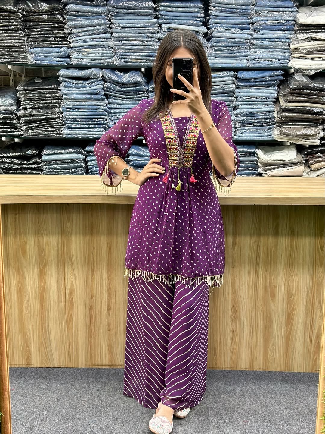 Handwork Bandhani Sharara suit - Image 2