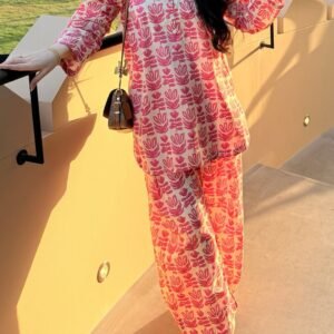 Pink Buta Cotton 2Pcs Set